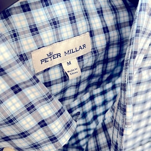 Peter Millar Crown Soft Cotton Silk Sport Shirt in Blue, Size M, New w/Tag $148 - Picture 6 of 9